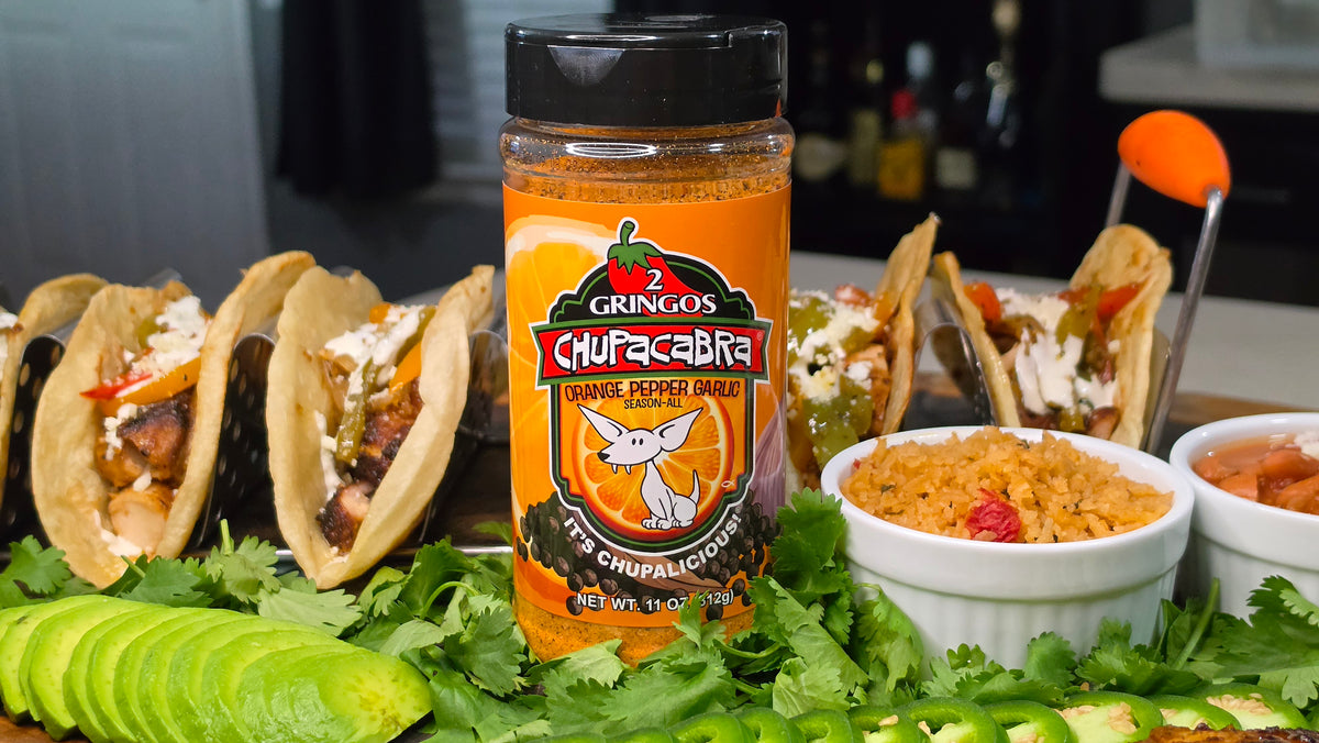 2 GRINGOS CHUPACABRA® ORANGE PEPPER GARLIC 2 Gringos Chupacabra