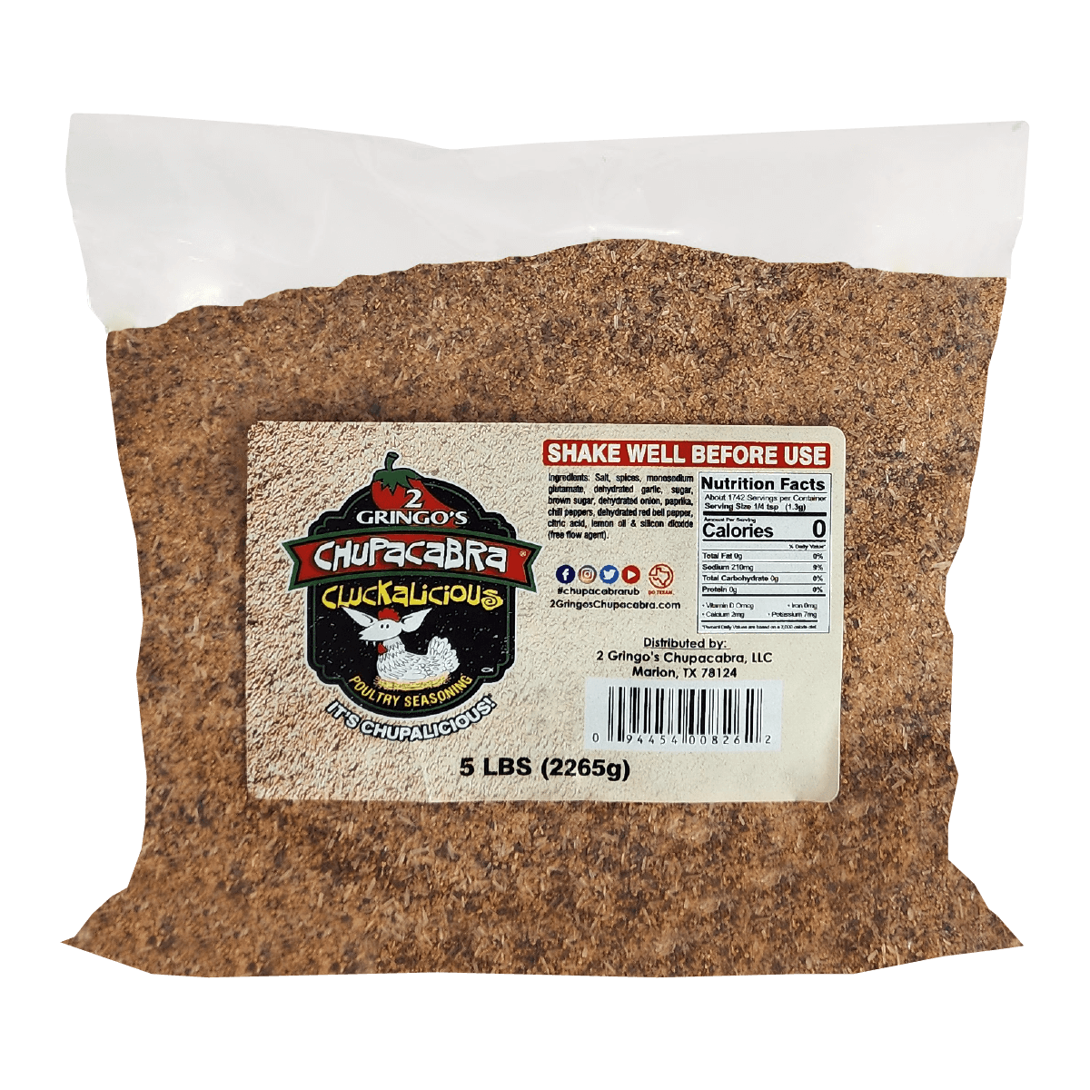 5 lb bag of cluckalicous poultry seasoning