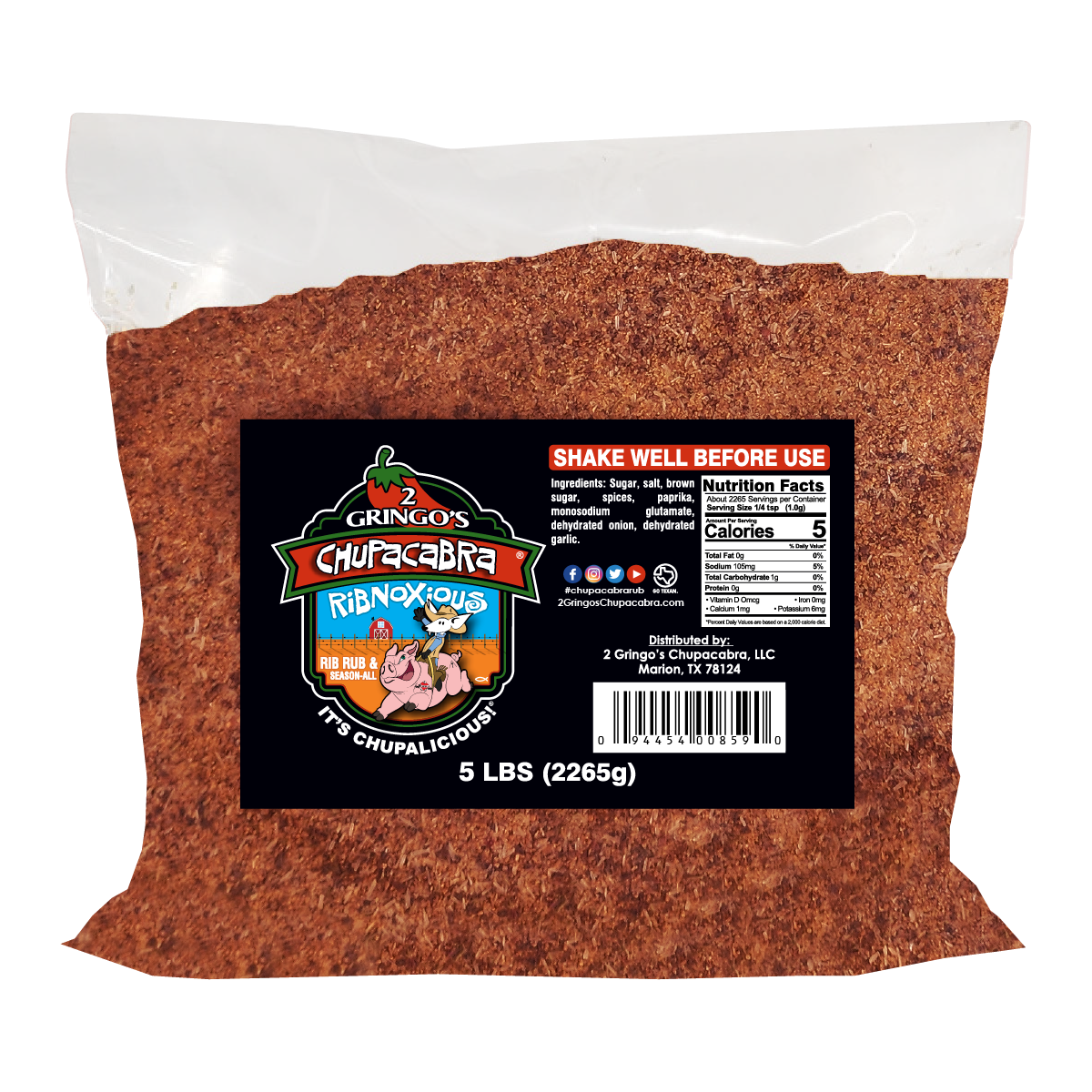 5 lb bag of ribnoxious rib rub