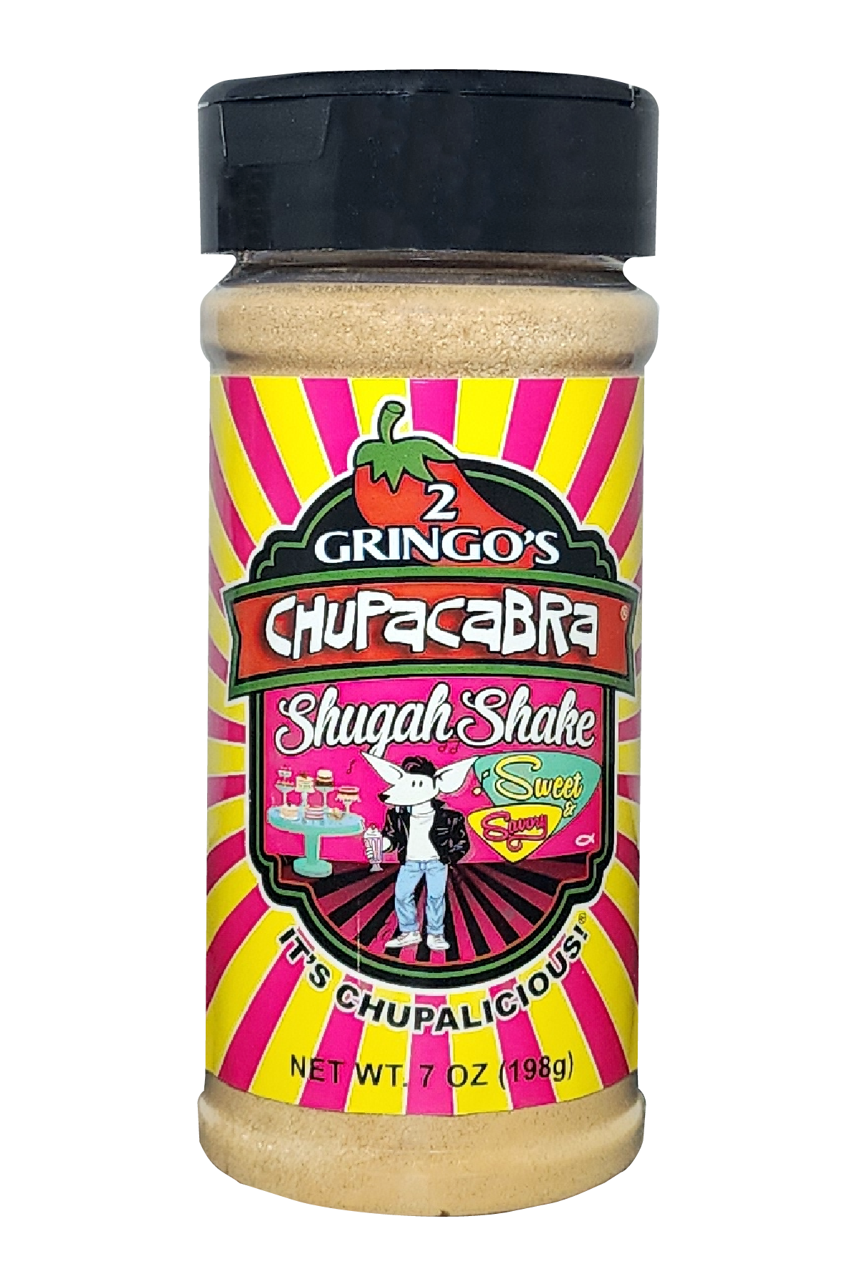 isolated bottle of 7 oz shugah shake