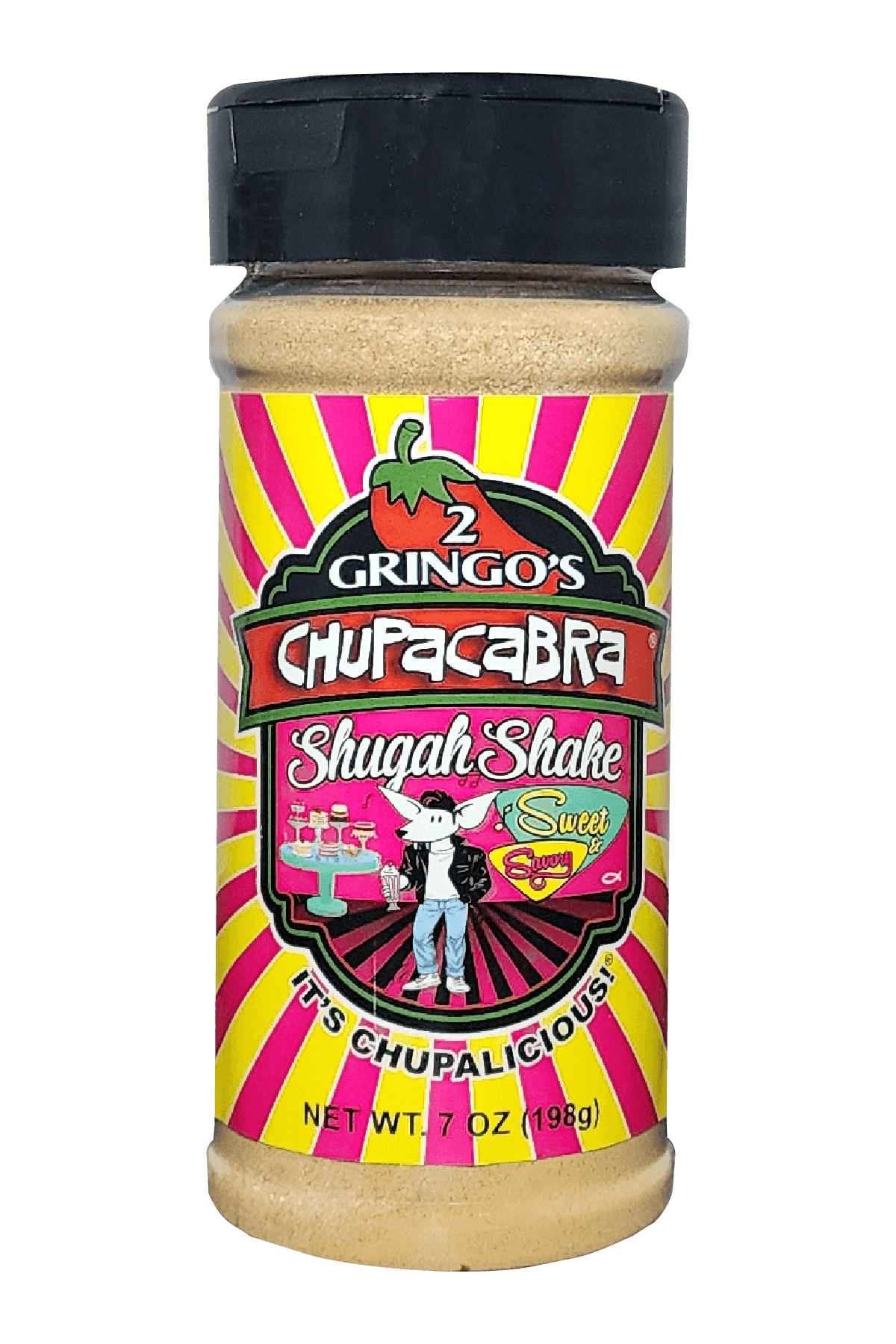 isolated bottle of 7 oz shugah shake