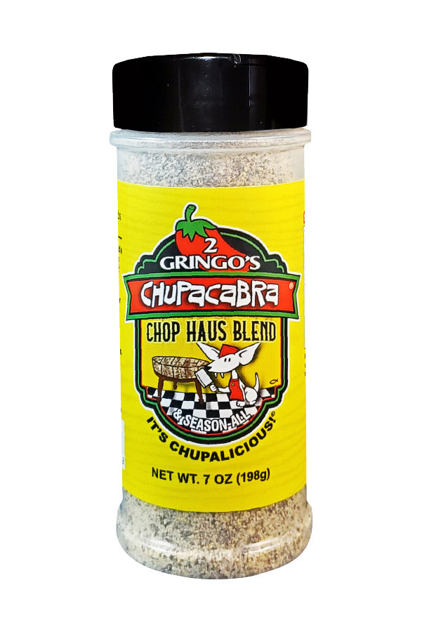 7 oz bottle of 2 gringos chupacabra chop haus blend