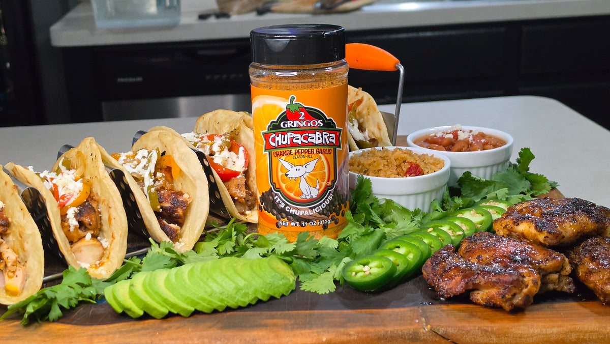 2 GRINGOS CHUPACABRA® ORANGE PEPPER GARLIC 2 Gringos Chupacabra