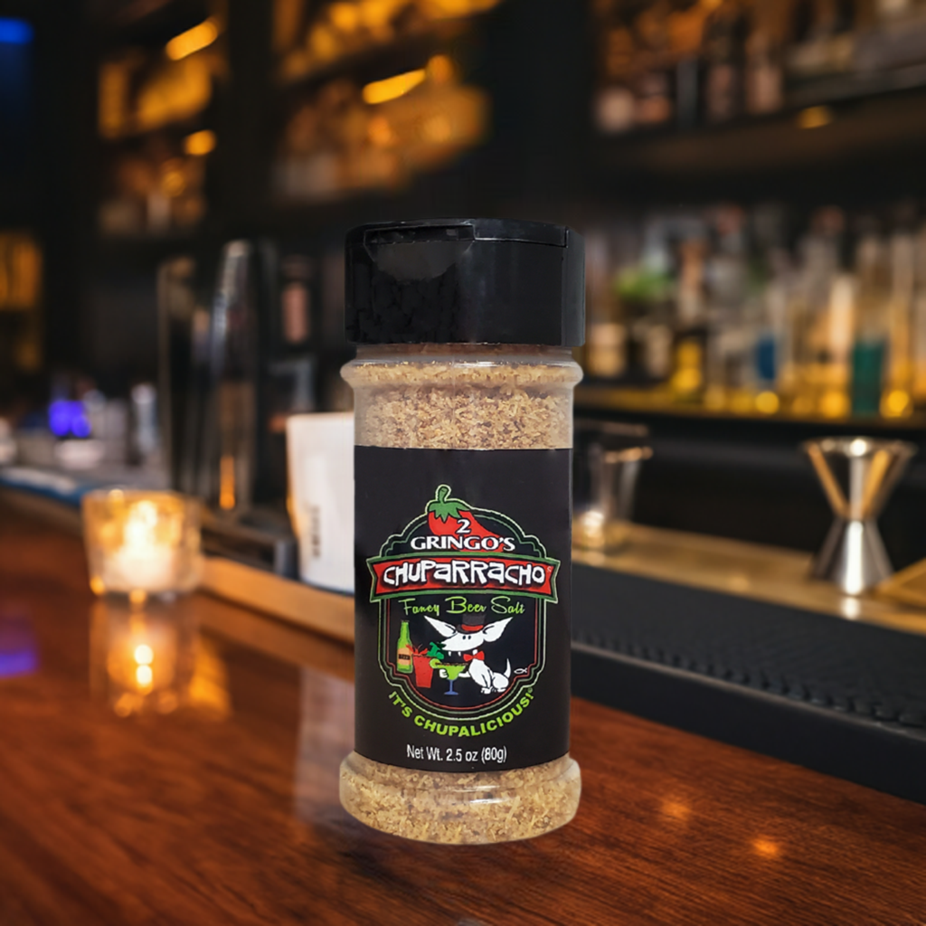 2.5 oz bottle of chuparracho on a bar