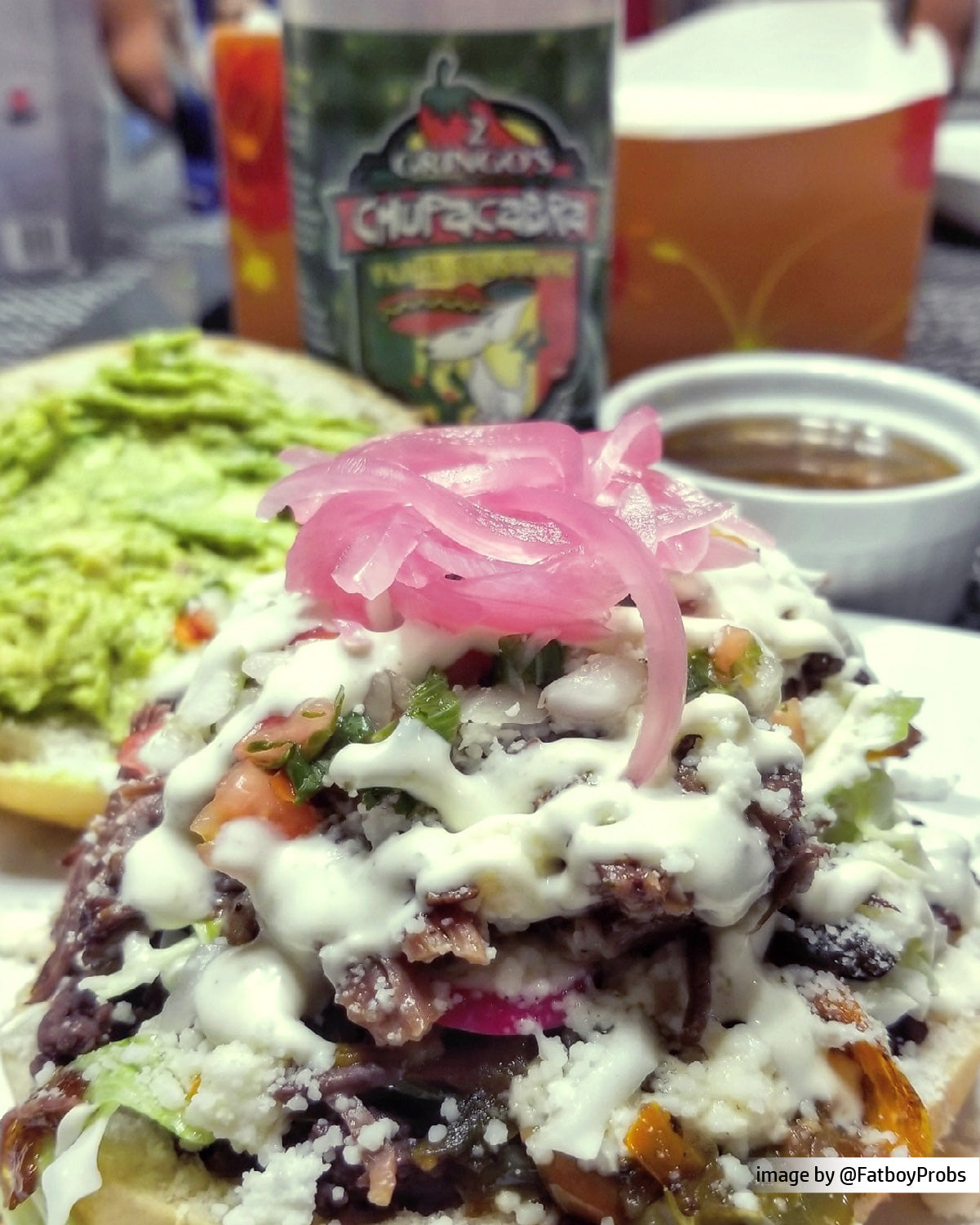 fajita tostada with a 12 oz bottle of fajita seasoning