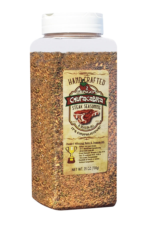 25 oz bottle of 2 gringos steak seasoning
